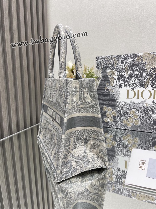 Dior专柜新款TOTE包迪奥高仿原单旧灰虎小号购物袋手提托特包 djfk1370